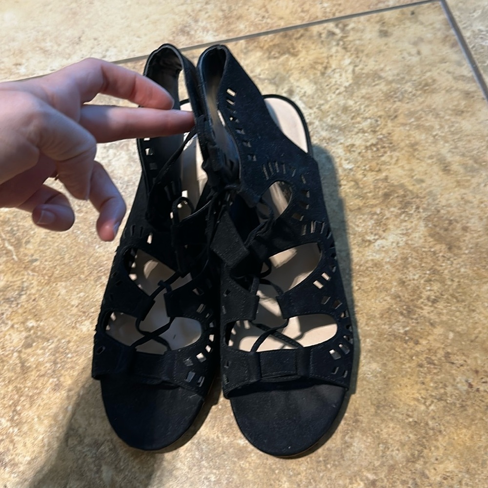 Black suede bp gladiator heeled sandal